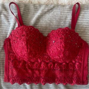 Windsor Red Jeweled Corset